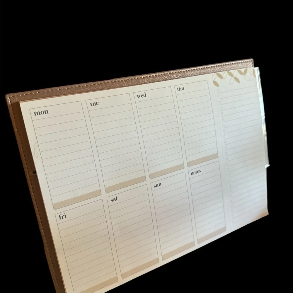 Erin Condren Planning Tri Fold Rose Gold Folio, planner tablet, sticker sheet